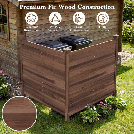 Outdoor Fir Wood Privacy Fence, 2-Panel, Brown