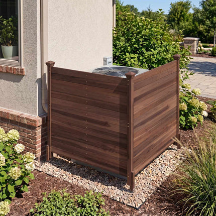 Outdoor Fir Wood Privacy Fence, 2-Panel, Brown