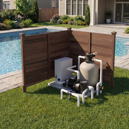 Outdoor Fir Wood Privacy Fence, 2-Panel, Brown