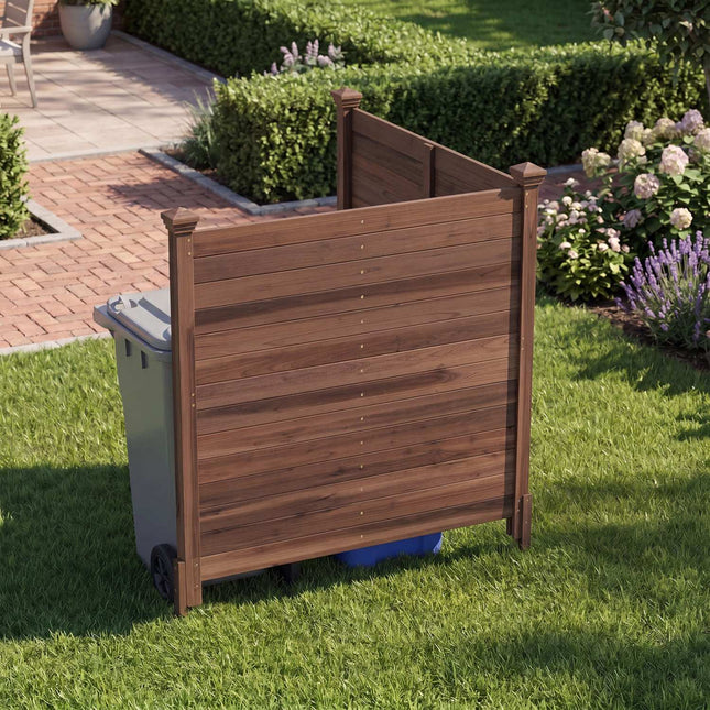 Outdoor Fir Wood Privacy Fence, 2-Panel, Brown