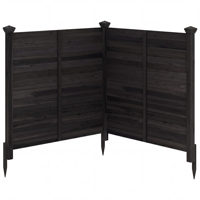 Outdoor Fir Wood Privacy Fence – Black, 2 Panels