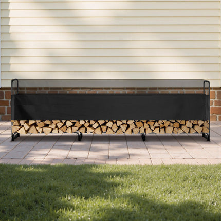 Outdoor Firewood Rack With Waterproof Cover, 12 Ft