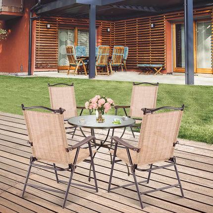 Outdoor Folding Patio Chairs Set of 2 with Armrests