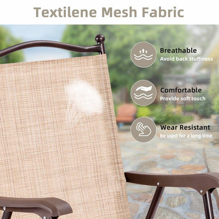 Outdoor Folding Patio Chairs Set of 2 with Armrests
