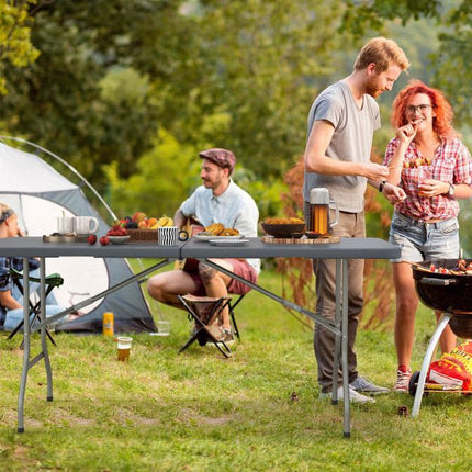 Outdoor Folding Table 180 x 74 cm, HDPE Top, Metal Legs