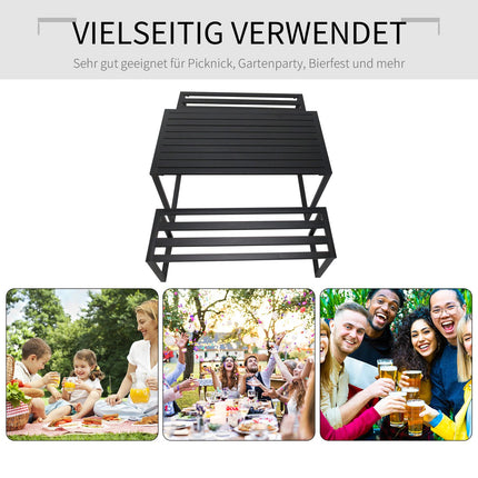 Metal outdoor seating set, 3-piece set, black finish
