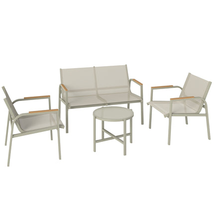 Outdoor Furniture Set for 4, Metal, Green, Includes Table