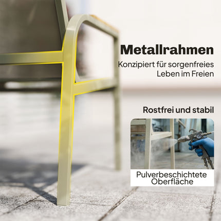Outdoor Furniture Set for 4, Metal, Green, Includes Table