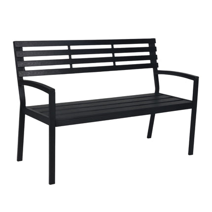 Outdoor Garden Bench, WPC & Metal, Weather-Resistant