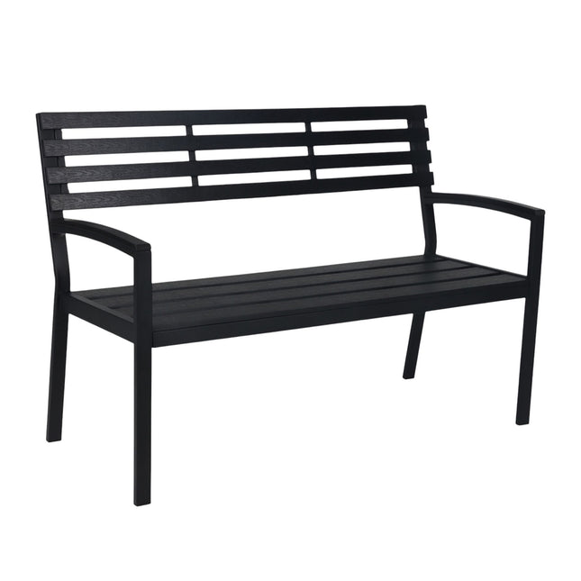 Outdoor Garden Bench, WPC & Metal, Weather-Resistant