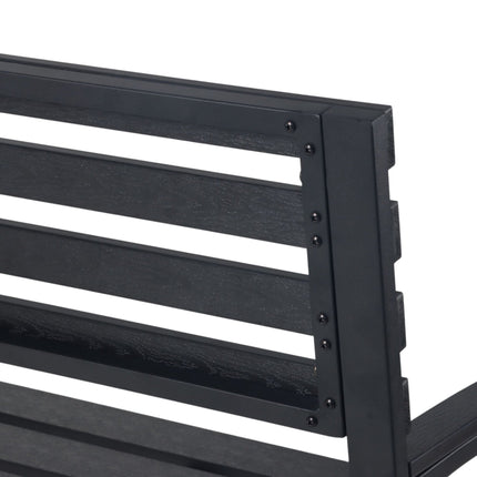 Outdoor Garden Bench, WPC & Metal, Weather-Resistant