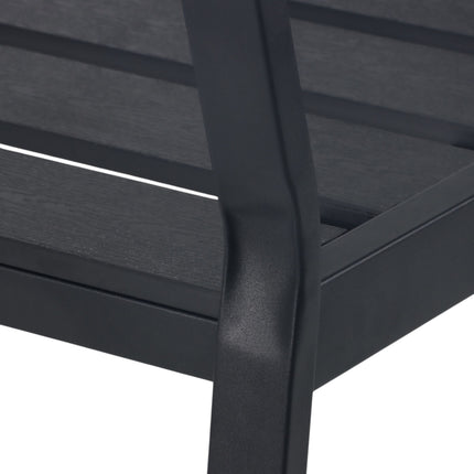 Outdoor Garden Bench, WPC & Metal, Weather-Resistant