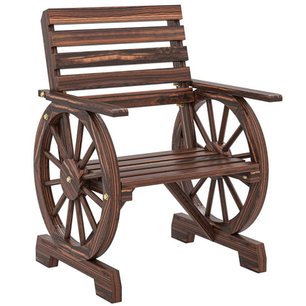 Outdoor Garden Chair, Wagon Wheel Design, Pine & Fir Wood