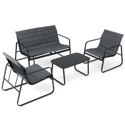 Outdoor Garden Furniture Set with Cushions – 4 Pieces