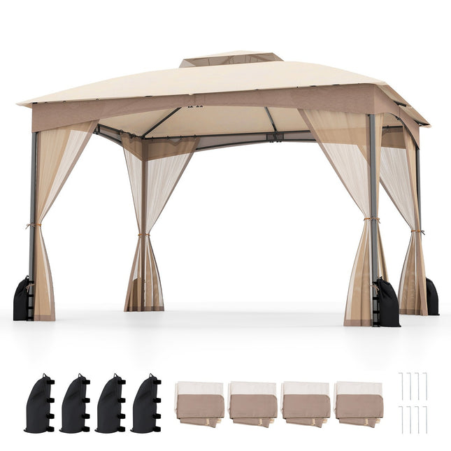 Outdoor Gazebo 3.6 x 3 m with Mosquito Net & Sandbags