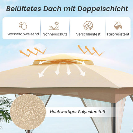 Outdoor Gazebo 3.6 x 3 m with Mosquito Net & Sandbags