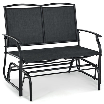 Outdoor Glider Rocking Loveseat, 2-Seat Steel Frame