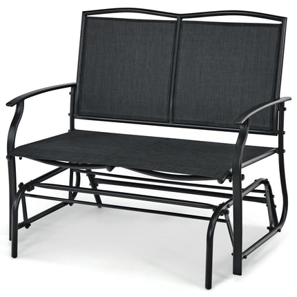 Outdoor Glider Rocking Loveseat, 2-Seat Steel Frame
