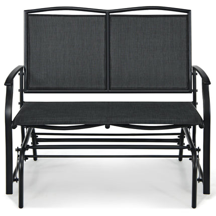 Outdoor Glider Rocking Loveseat, 2-Seat Steel Frame