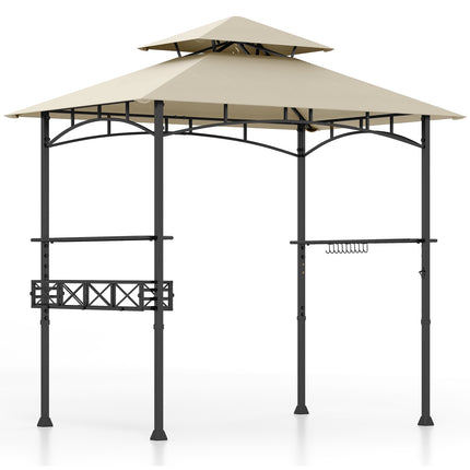 Outdoor Grill Gazebo 8x5 Ft, Double-Tier, Shelves, Hooks
