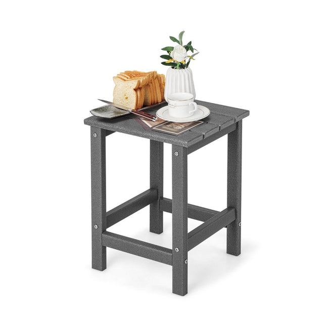 Outdoor HDPE Side Table – Weatherproof, 36x36x47 cm, Grey