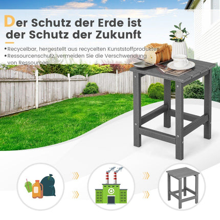 Outdoor HDPE Side Table – Weatherproof, 36x36x47 cm, Grey