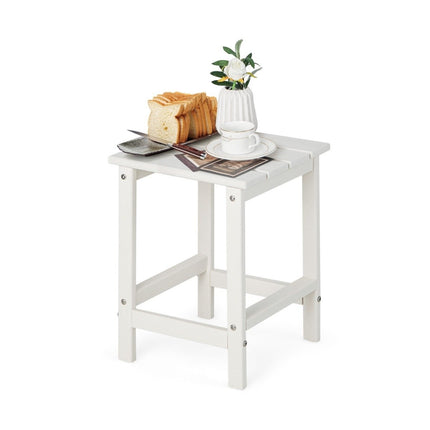 Outdoor HDPE Side Table, Weatherproof, 36x36x47 cm, White