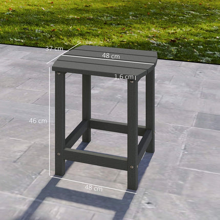 Outdoor HDPE Side Table, Weatherproof, 48x37x46 cm, Gray