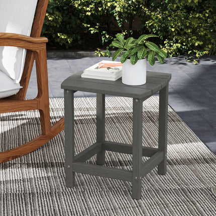 Outdoor HDPE Side Table, Weatherproof, 48x37x46 cm, Gray