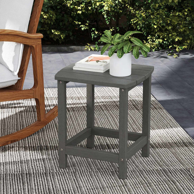 Outdoor HDPE Side Table, Weatherproof, 48x37x46 cm, Gray
