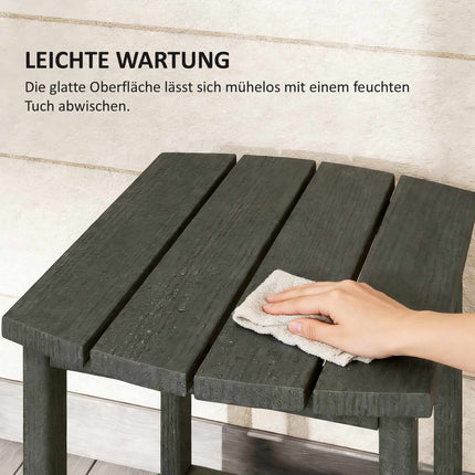 Outdoor HDPE Side Table, Weatherproof, 48x37x46 cm, Gray