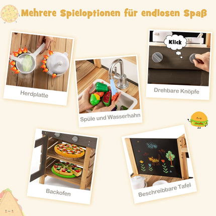 Outdoor Kids Mud Kitchen with Blackboard & Sink