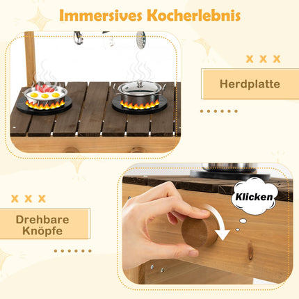 Outdoor Kids Mud Kitchen with Sink & Planter Box