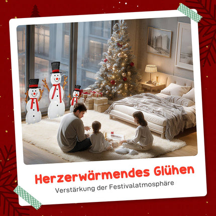 Outdoor LED Snowman Family Decoration, Waterproof, Steel