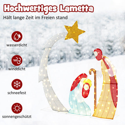 Outdoor Lighted Nativity Set, 151 cm, 140 Warm White LEDs