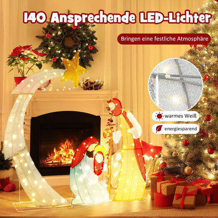 Outdoor Lighted Nativity Set, 151 cm, 140 Warm White LEDs