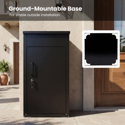 Outdoor Lockable Parcel Delivery Box, Steel, 45x44x86 cm