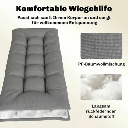 Outdoor Lounger Cushion, Removable, 198x65x13 cm, Light Grey