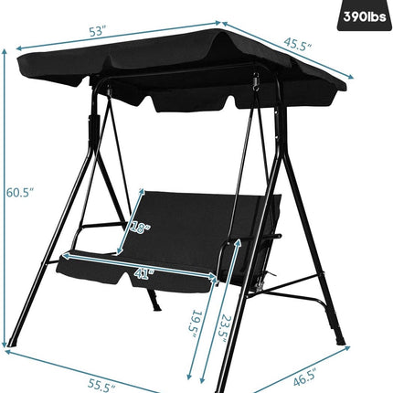 Outdoor Loveseat Swing Glider With Canopy, Cushions