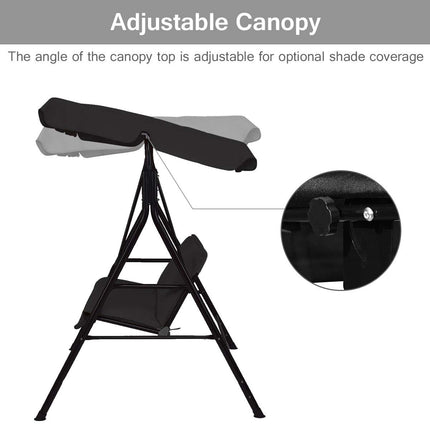 Outdoor Loveseat Swing Glider With Canopy, Cushions
