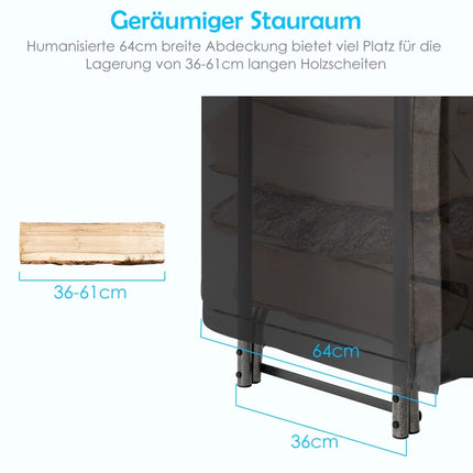 Outdoor Metal Firewood Rack with Waterproof Cover