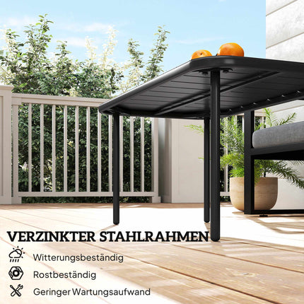 Outdoor Metal Patio Table, Weatherproof, 90x50x43 cm