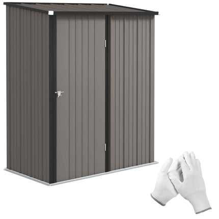 Outdoor Metal Storage Shed, Lockable Door, 161.5 x 94.5 x 196 cm