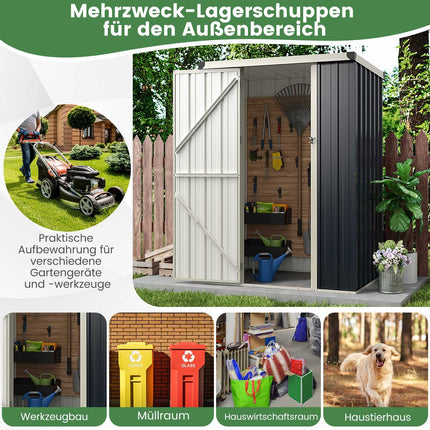 Outdoor Metal Storage Shed, Weatherproof & Lockable, 117x89 cm