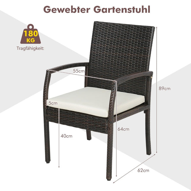 Outdoor PE rattan chairs with soft zipper cushions rattan chair for garden