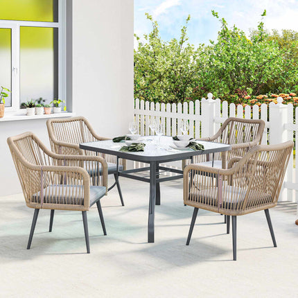 Outdoor Patio Chair Set, Steel Frame, PE Rattan, 2 Pieces