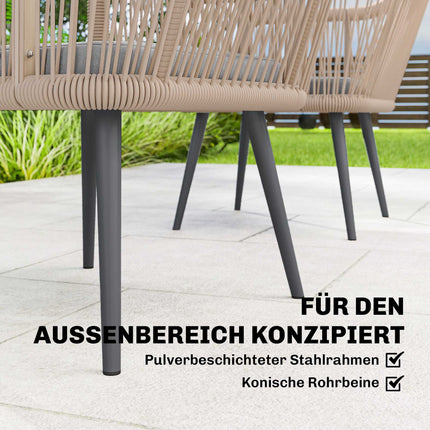 Outdoor Patio Chair Set, Steel Frame, PE Rattan, 2 Pieces
