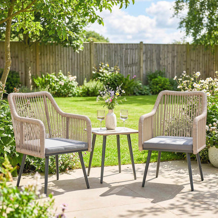Outdoor Patio Chair Set, Steel Frame, PE Rattan, 2 Pieces