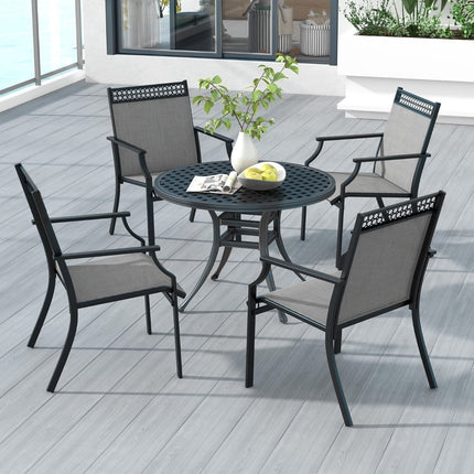 Outdoor Patio Chairs Set, Quick-Dry Fabric & Metal Frame