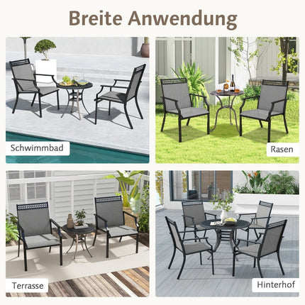 Outdoor Patio Chairs Set, Quick-Dry Fabric & Metal Frame